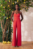 Macacão Transpasse Decote Vermelho Tomato Litt