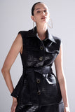 Maxi Colete Croco Preto Alphorria