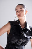 Maxi Colete Croco Preto Alphorria
