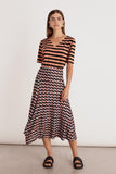 Saia Midi Estampada Optico Mini Lucidez