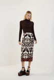 Saia Midi Franzida Lateral Tramas Lucidez