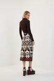 Saia Midi Franzida Lateral Tramas Lucidez