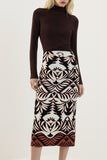 Saia Midi Franzida Lateral Tramas Lucidez