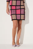 Saia Mini Monica Tricot Grid Orquidea Lafort