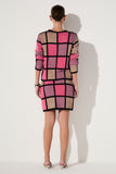 Saia Mini Monica Tricot Grid Orquidea Lafort
