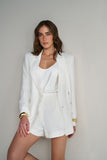 Short Alfaiataria Pregas Off White Anne Fernandes