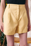 Short Alfaiataria Risca de Giz Amarelo Milk Litt