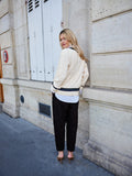 Suéter Tricot Gola V Creme Anne Fernandes