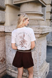 Short Saia Alfaiataria Marrom Anne Fernandes