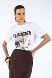 T-Shirt Flores Branca Anne Fernandes