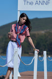 T-Shirt Listrada Vermelho Anne Fernandes