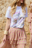 T-Shirt Onça Selos Branca Anne Fernandes