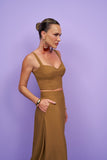 Top Corset com Alça Caramelo Anne Fernandes