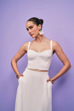 Top Corset com Alça Off White Anne Fernandes