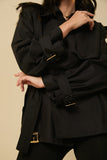 Trench Coat Curto Preto Anne Fernandes