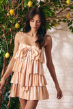 Vestido Curto Babados Listra Paradiso Nutella Litt
