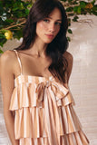 Vestido Curto Babados Listra Paradiso Nutella Litt