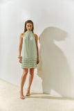 Vestido Curto Babados Verde Água Anne Fernandes