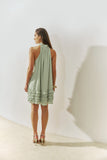 Vestido Curto Babados Verde Água Anne Fernandes