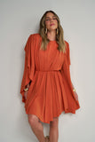 Vestido Curto Drapeado Terracota Anne Fernandes