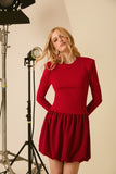 Vestido Curto ML Balonê Vermelho Anne Fernandes