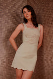 Vestido Curto Power Bordado Floral Marzipan Litt