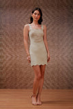 Vestido Curto Power Bordado Floral Marzipan Litt
