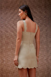 Vestido Curto Power Bordado Floral Marzipan Litt