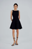 Vestido Curto Recortes Curvos Preto Alphorria
