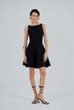 Vestido Curto Recortes Curvos Preto Alphorria