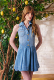 Vestido Curto Recortes Jeans Claro Litt