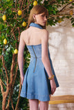 Vestido Curto Recortes Jeans Claro Litt