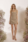 Vestido Curto Tubo Xadrez de Galles Taupe Litt
