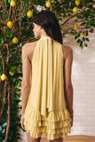 Vestido Curto Tule Babadinhos Amarelo Milk Litt