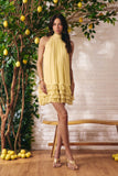 Vestido Curto Tule Babadinhos Amarelo Milk Litt