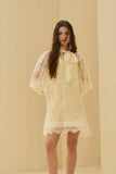Vestido Curto de Renda Amarelo Candy Anne Fernandes