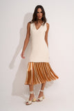 Vestido Midi Laura Off White Franjas Aleha