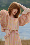 Vestido Longo Babados Xadrez Candy Anne Fernandes