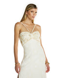 Vestido Longo Bordado Off White Anne Fernandes