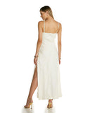 Vestido Longo Bordado Off White Anne Fernandes