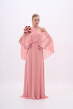 Vestido Longo Capa Flor Rosa Poente Arte Sacra