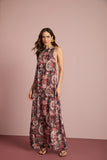 Vestido Longo Chiffon Floral Anne Fernandes