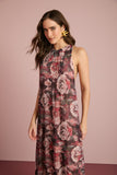 Vestido Longo Chiffon Floral Anne Fernandes