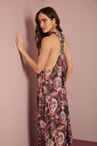 Vestido Longo Chiffon Floral Anne Fernandes
