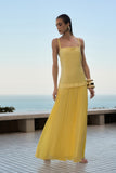 Vestido Longo Cintura Baixa Amarelo Anne Fernandes