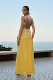 Vestido Longo Cintura Baixa Amarelo Anne Fernandes