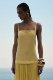 Vestido Longo Cintura Baixa Amarelo Anne Fernandes