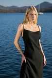 Vestido Longo Crepe Patou Preto Anne Fernandes