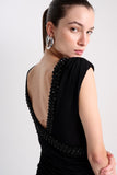 Vestido Longo Decote Reto Pedraria Alphorria