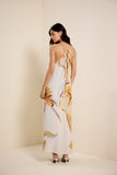 Vestido Longo Detalhe Resina Floral Maxi Lucidez